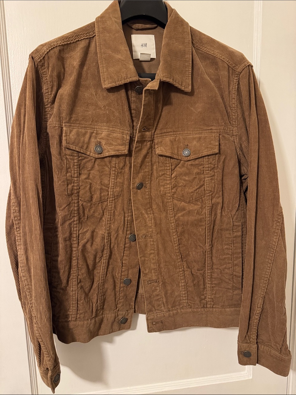 H&M Men's Corduroy Trucker Jacket in Brown
